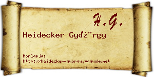 Heidecker György névjegykártya